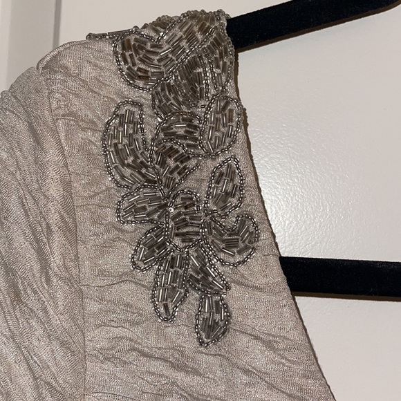 Free People Bringing Sexy Back Dress Low drop back Floral beaded size S Cream. - Picture 2 of 14